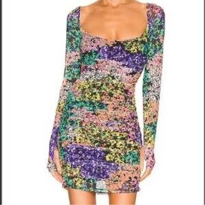 AFRM LEONA DRESS - Black with Pink & Blue Floral. Tags removed and never worn